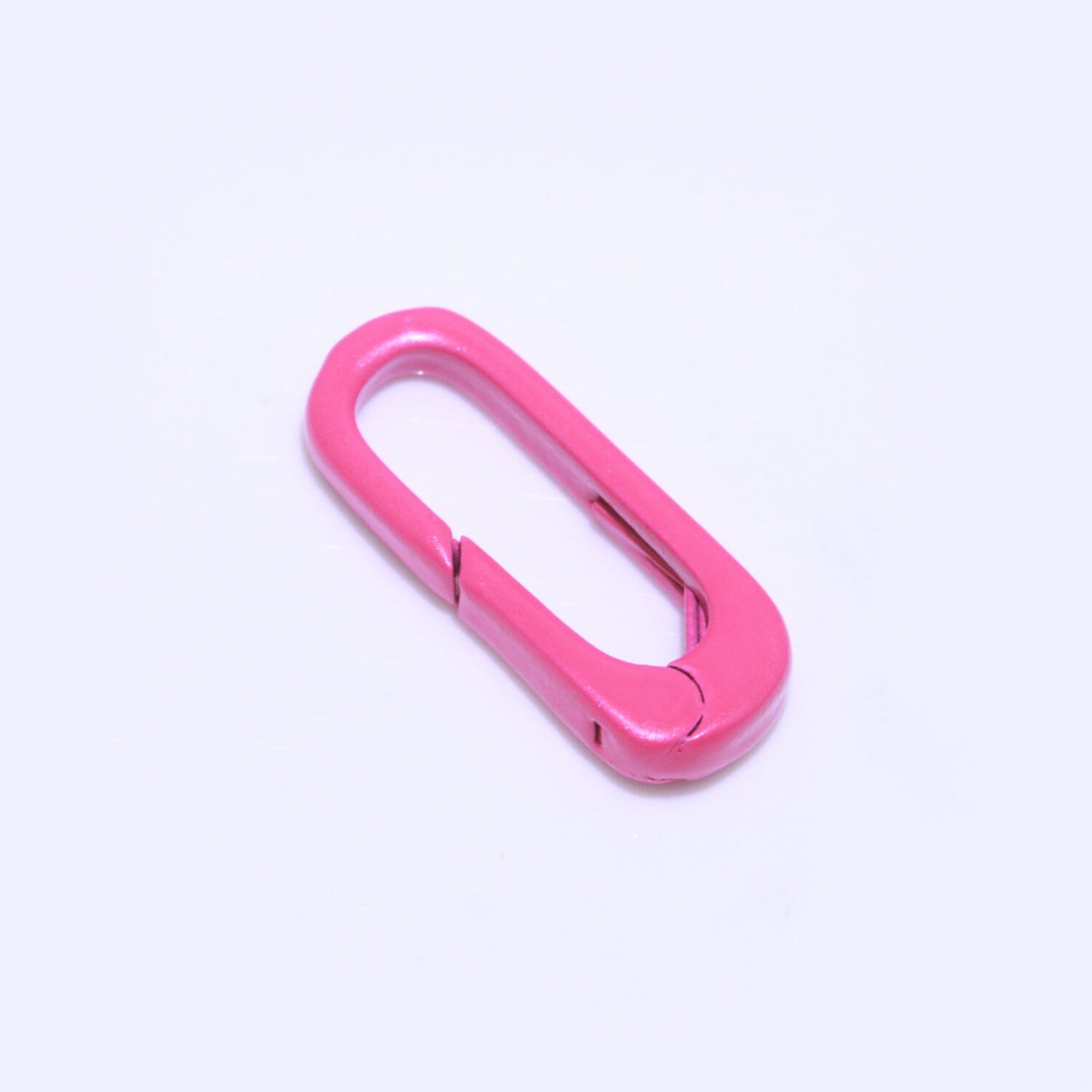 Dainty Enamel Spring Gate Ring, Push Gate ring, 18.5mm Oval Ring, Charm Holder Pink Green Red Clasp for Link Connector Clasp