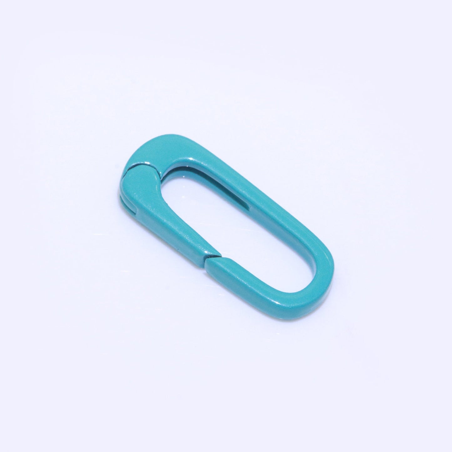 Dainty Enamel Spring Gate Ring, Push Gate ring, 18.5mm Oval Ring, Charm Holder Pink Green Red Clasp for Link Connector Clasp
