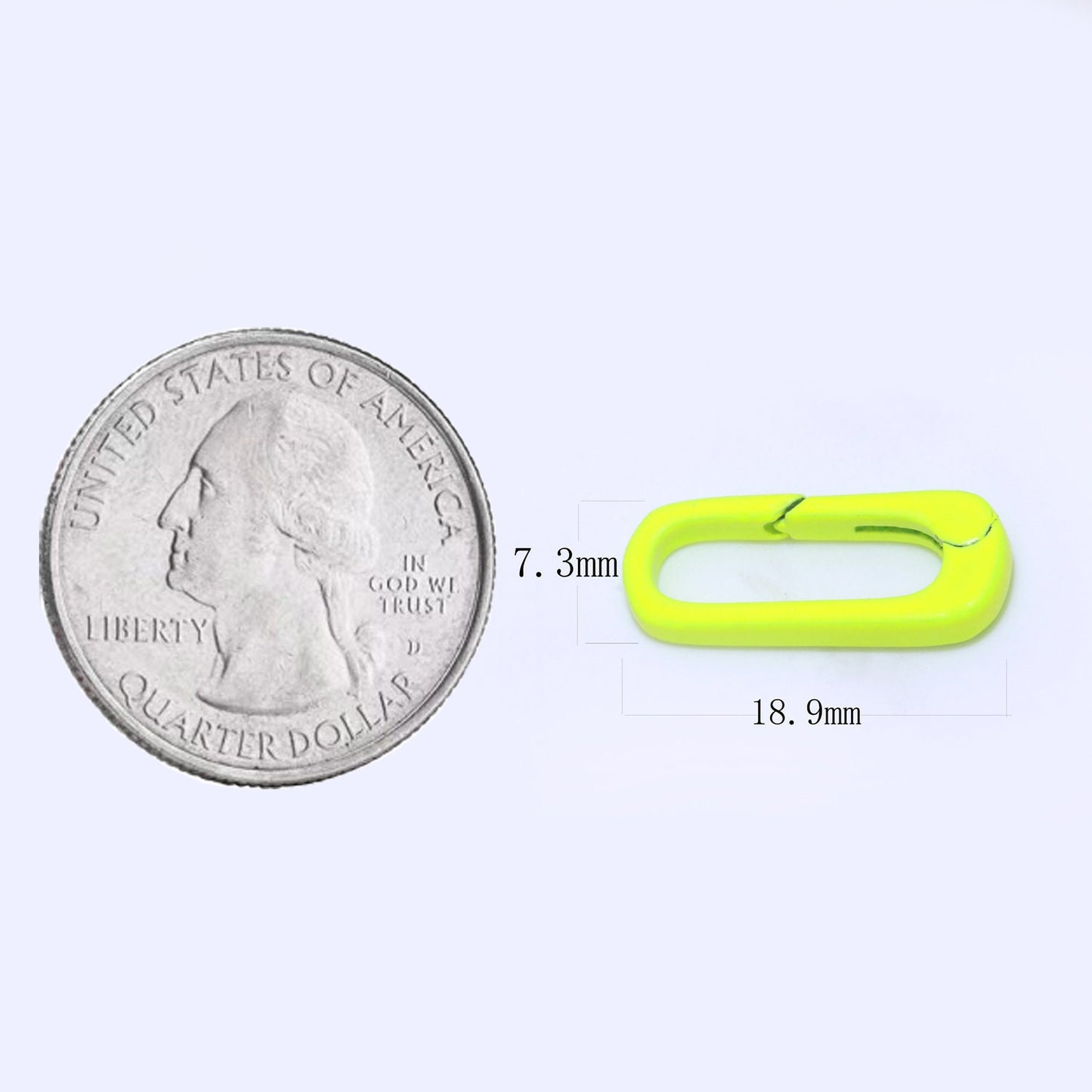 Dainty Enamel Spring Gate Ring, Push Gate ring, 18.5mm Oval Ring, Charm Holder Pink Green Red Clasp for Link Connector Clasp