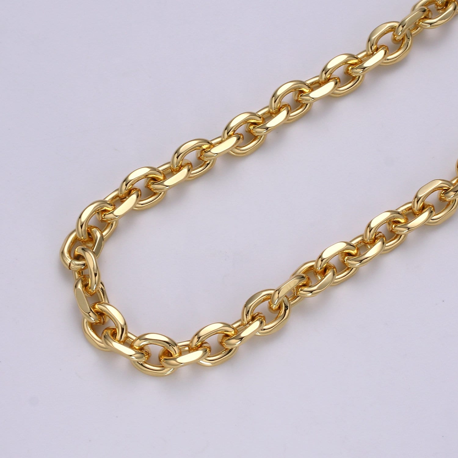 14K Gold Filled 1.8mm thick Paperclip Rolo Cable Chain by Yard, Gold Filled Cable Rolo Chain,Wholesale bulk Roll Chain for DIY Jewelry, 496