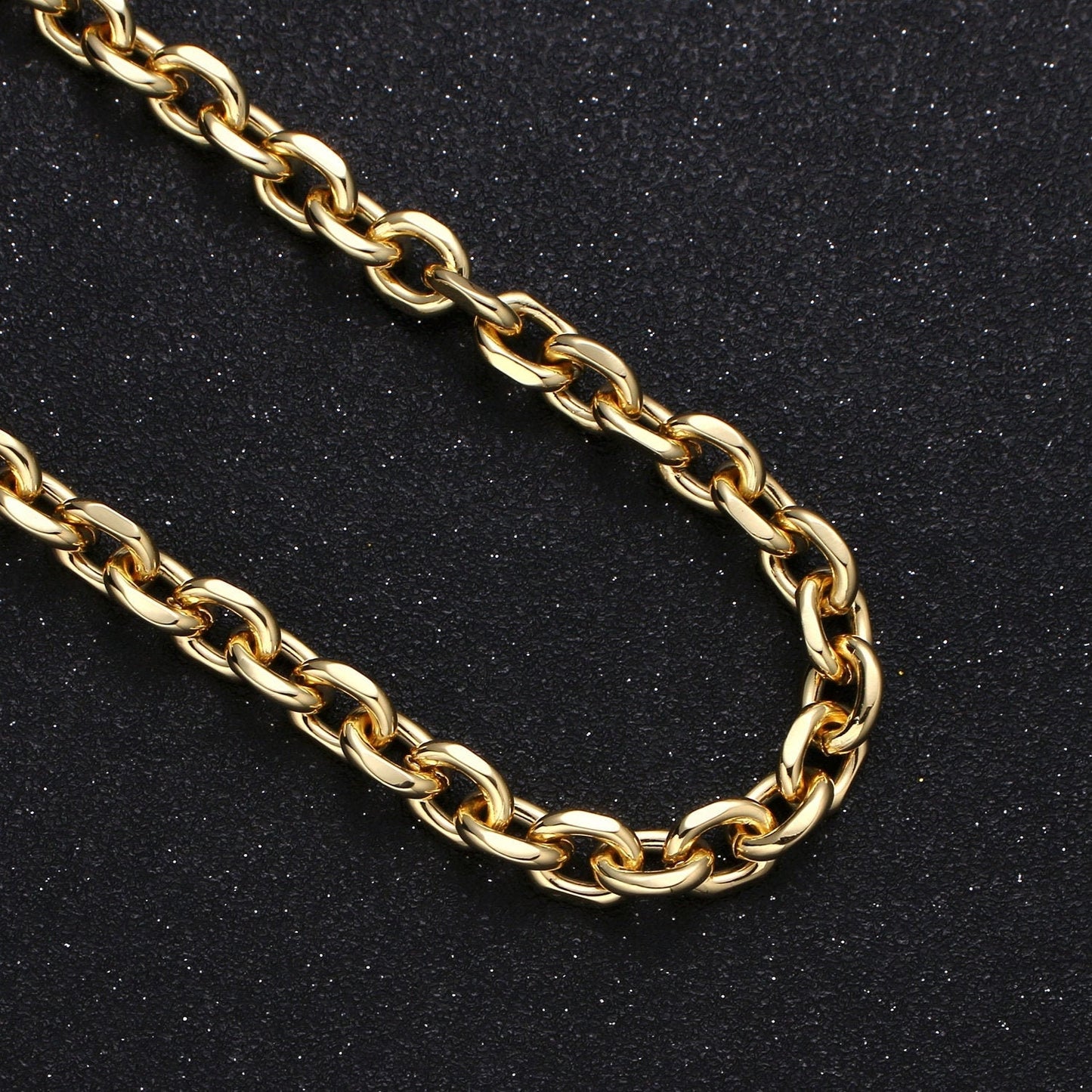 14K Gold Filled 1.8mm thick Paperclip Rolo Cable Chain by Yard, Gold Filled Cable Rolo Chain,Wholesale bulk Roll Chain for DIY Jewelry, 496