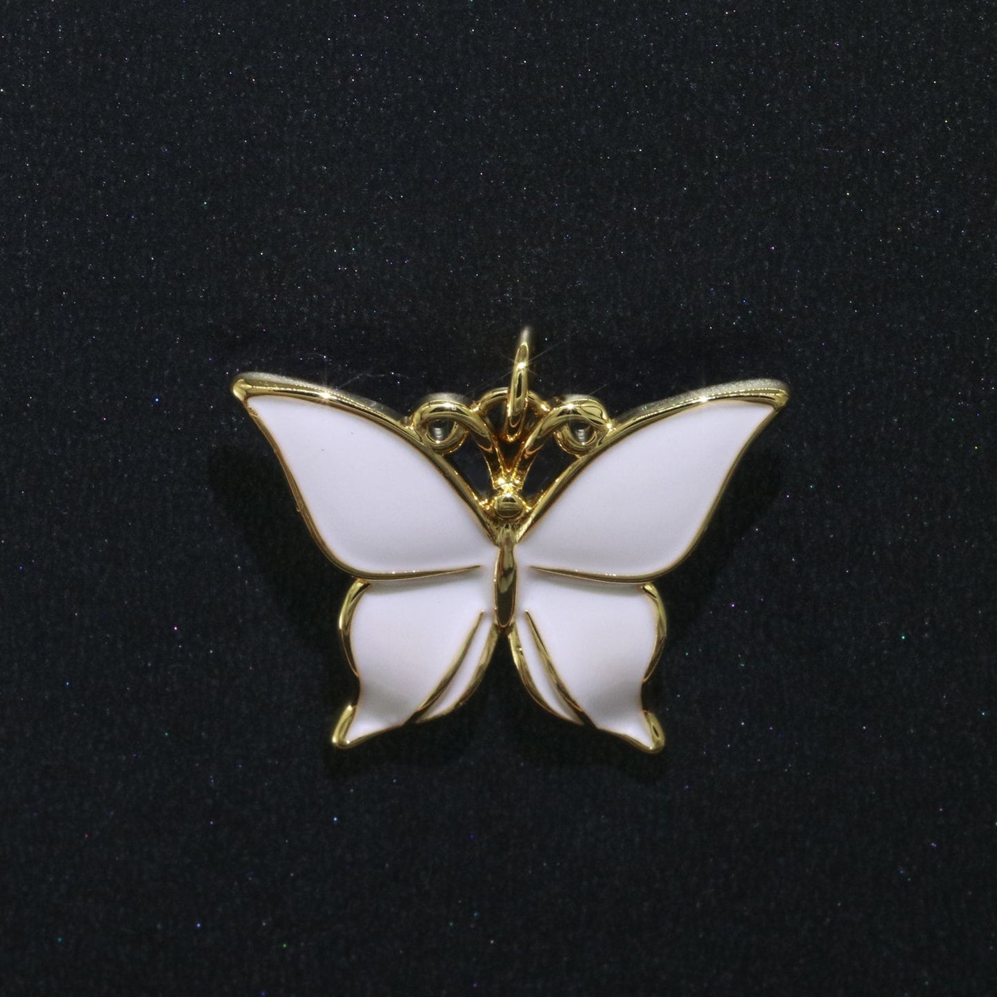 Enamel Mariposa Butterfly Charm Pink Black White Teal Butterfly Charm Pendant for Necklace Earring Supply Component in 14k Gold Filled,M-167