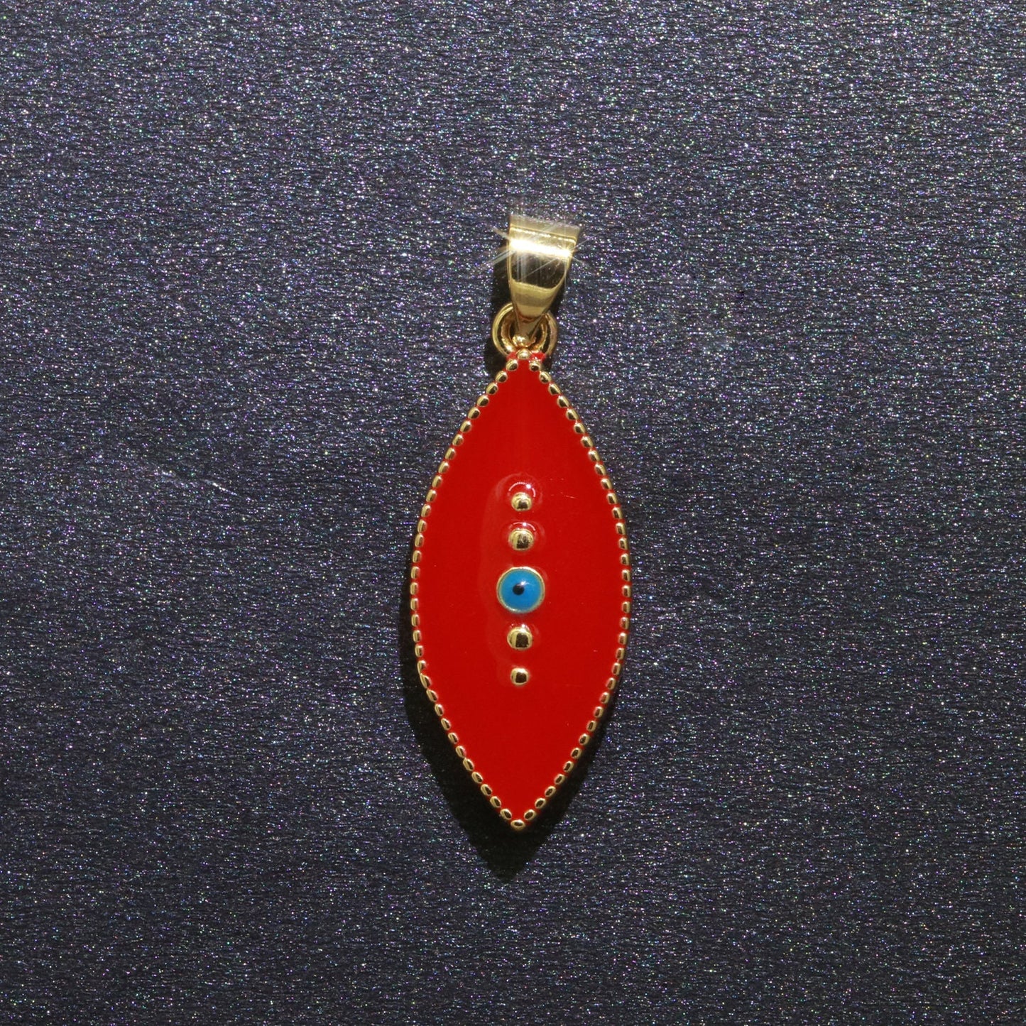 Enamel Evil Eye Charm Red Black White Charm Gold Pendant for Necklace Earring Supply Component in 14k Gold Filled