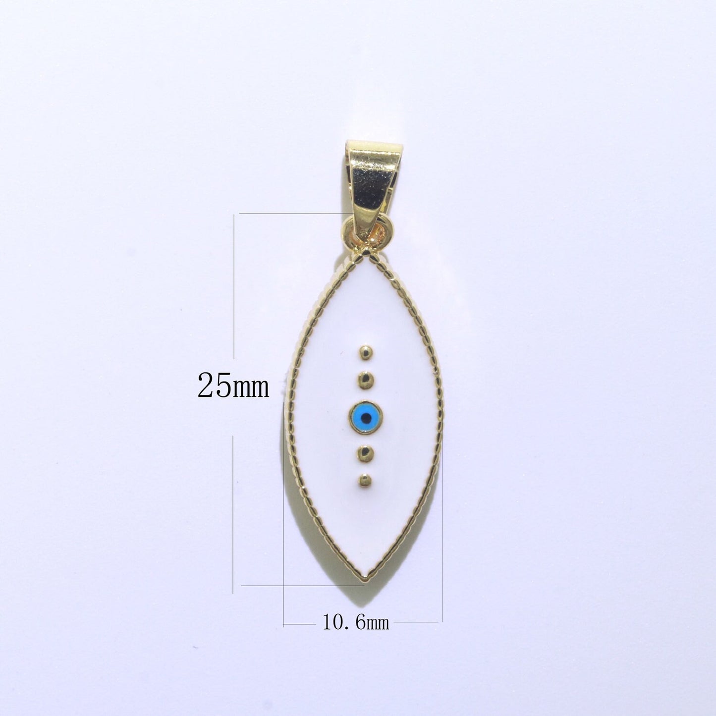 Enamel Evil Eye Charm Red Black White Charm Gold Pendant for Necklace Earring Supply Component in 14k Gold Filled
