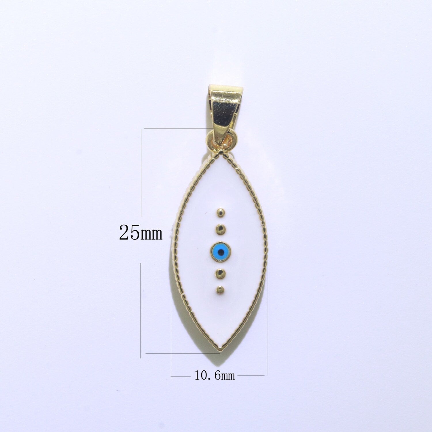 Enamel Evil Eye Charm Red Black White Charm Gold Pendant for Necklace Earring Supply Component in 14k Gold Filled