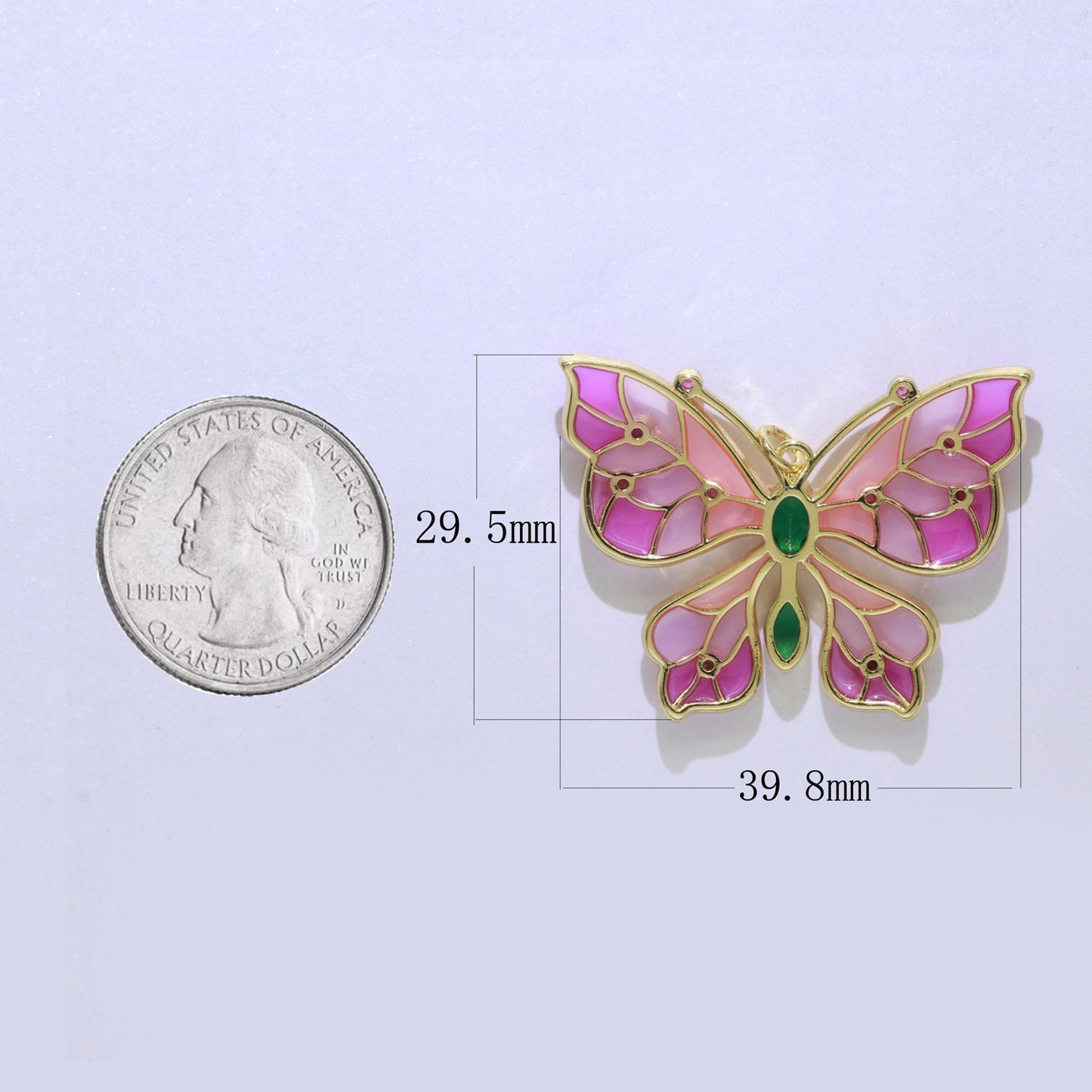 Enamel Mariposa Butterfly Charm Pink Black White Teal Butterfly Charm Gold Pendant for Necklace Earring Supply Component in 14k Gold Filled