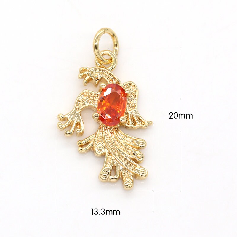 Peacock Solitaire Cubic Pendant -Peafowl Bird Charm- Bird Pendant Jewelry Pendant for Necklace Earring Supply -528