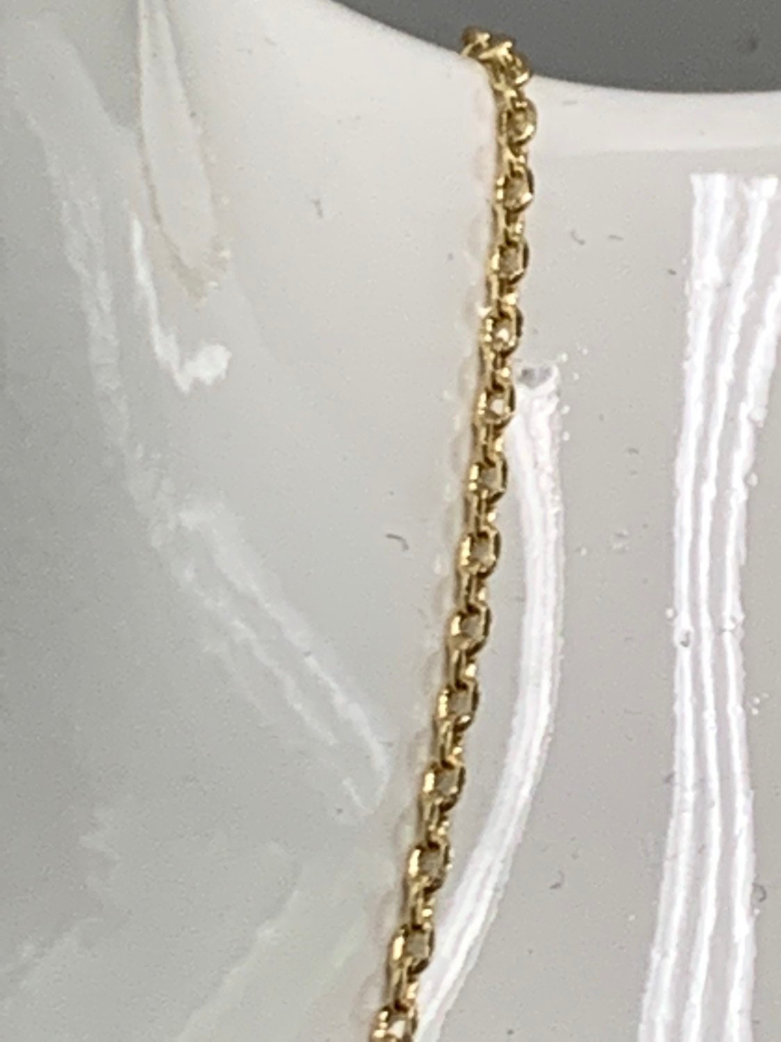 1pc 17.7'' Ready to Use 14K Gold Thin Rolo Necklace Chain, Layering Rolo Chain Dainty Necklace, For Pendant Charm Necklace, CN-341