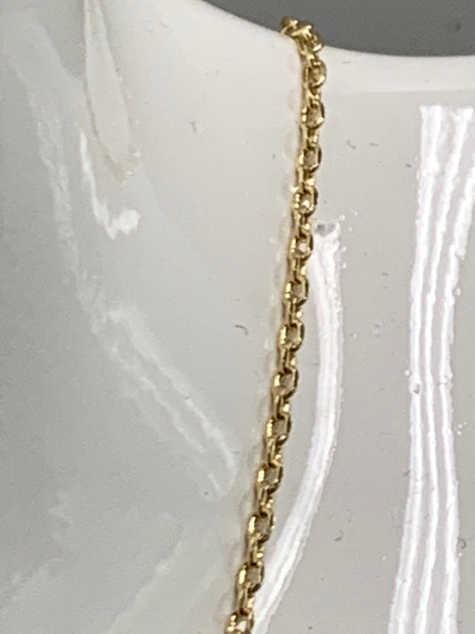 1pc 17.7'' Ready to Use 14K Gold Thin Rolo Necklace Chain, Layering Rolo Chain Dainty Necklace, For Pendant Charm Necklace, CN-341