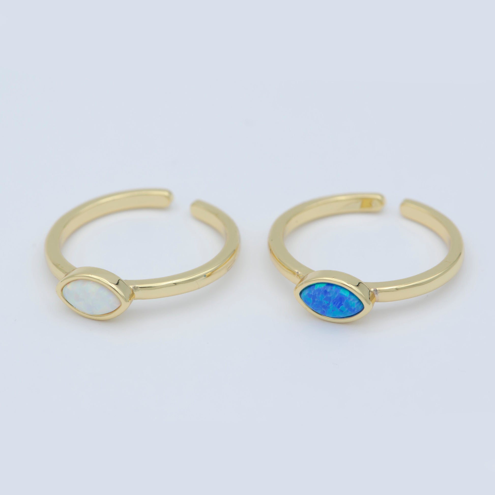 Opal Eye gold ring, Open adjustable Evil eye ring, Dainty gold ring, Delicate ring, Thin gold ring, Simple ring, Minimalist jewelry
