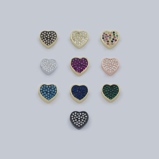 14k Gold Filled Heart Beads, Hearts Spacer Beads, Gold Bracelet Charms Rose Gold Silver Love Jewelry Supplies Component findings 10MM