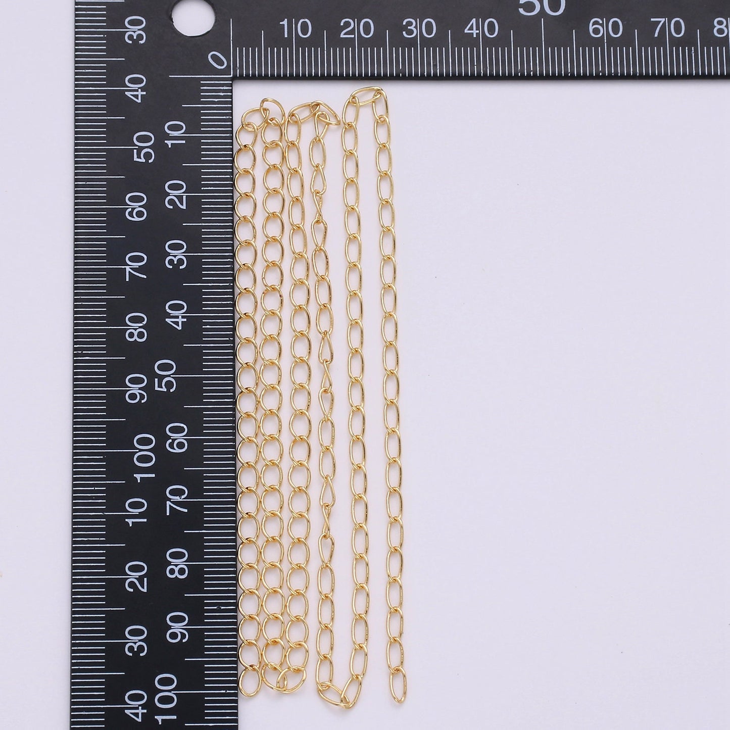 Gold Extender Chain, Oval Slender Chain by Yard, Great Quality bulk Chain for Jewelry Supplies, 131