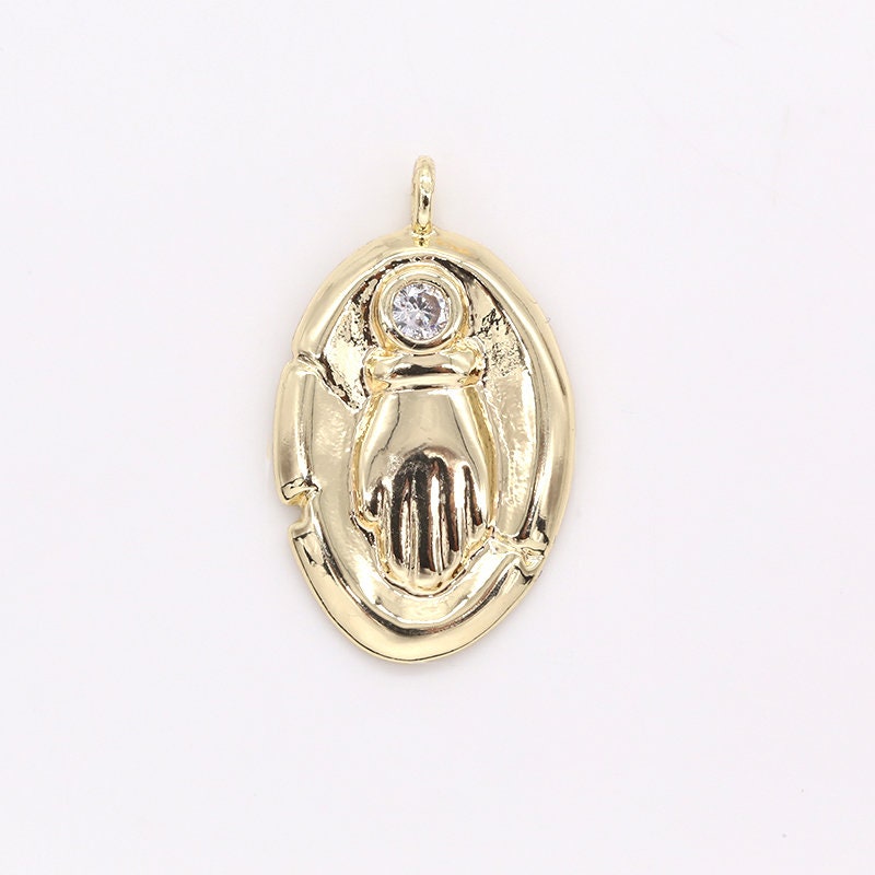 Dainty Gold Hand Charm Palm Rustic Medallion Luck Sign Pendant Hand Gesture Charm Pendant for Necklace Bracelet Earring Supply-411,414