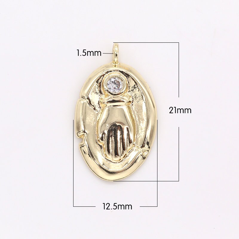 Dainty Gold Hand Charm Palm Rustic Medallion Luck Sign Pendant Hand Gesture Charm Pendant for Necklace Bracelet Earring Supply-411,414
