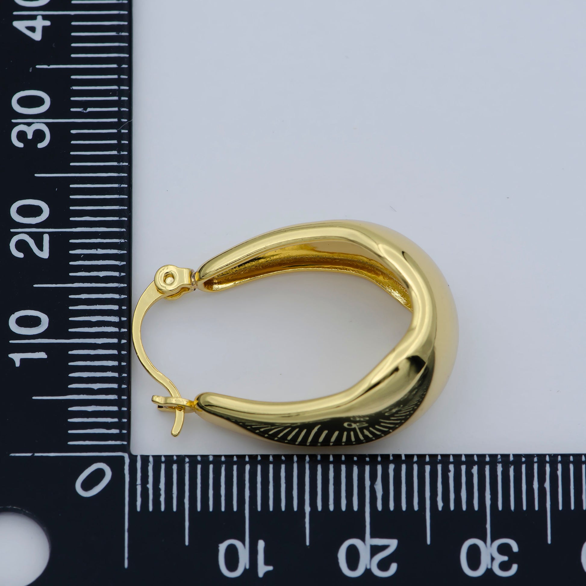 24k Gold Filled Thick Hoops - Gold Thick Hoop Earrings - Chunky Thick Hoops - Light Weight Hoops Dome Earring P264