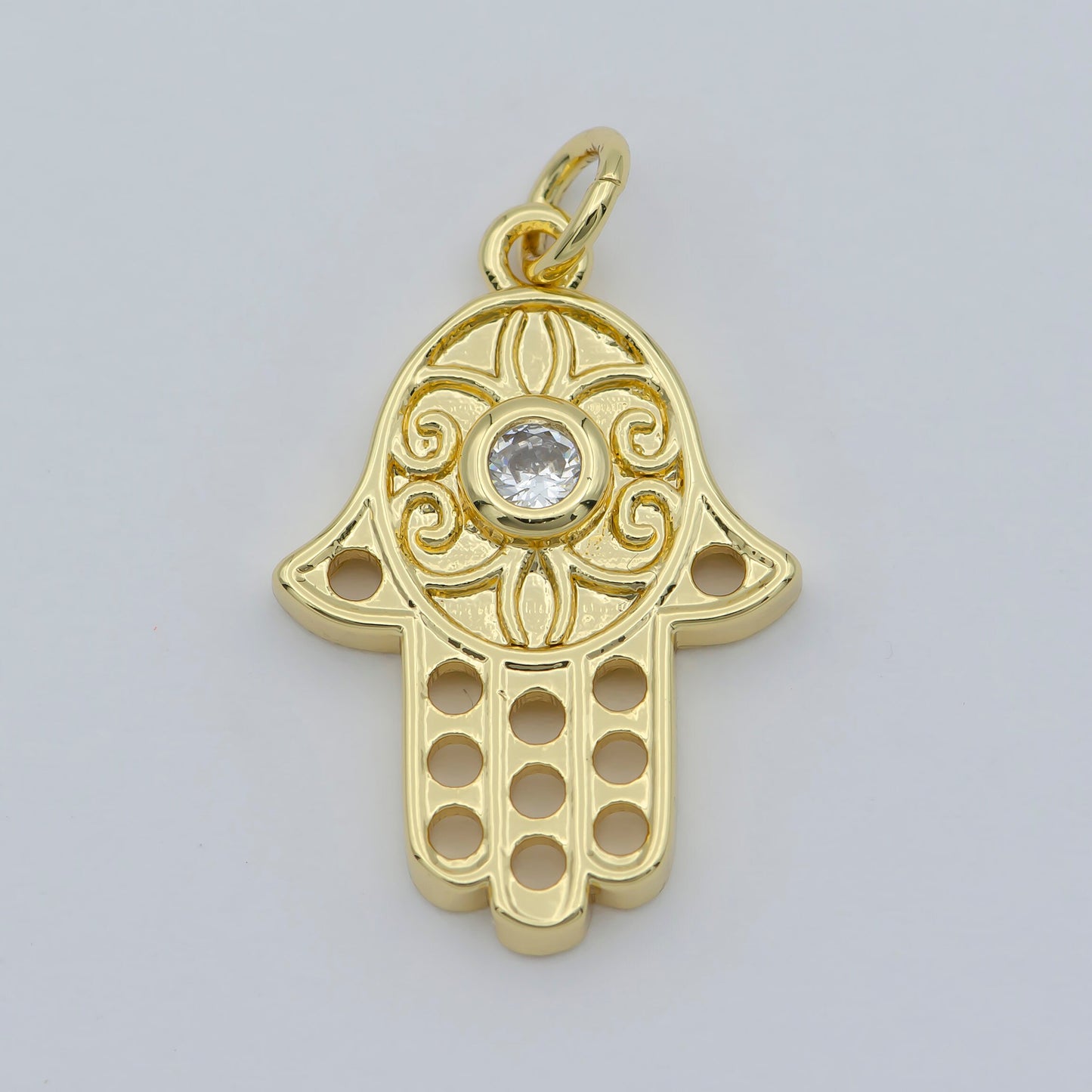 24K Gold Filled Dainty Hamsa Charm,Small Hamsa Heand Pendant,Simple Hamsa Jewelry, Hand of Fatima, Hand of Fatima Pendant, Evil Eye Charm