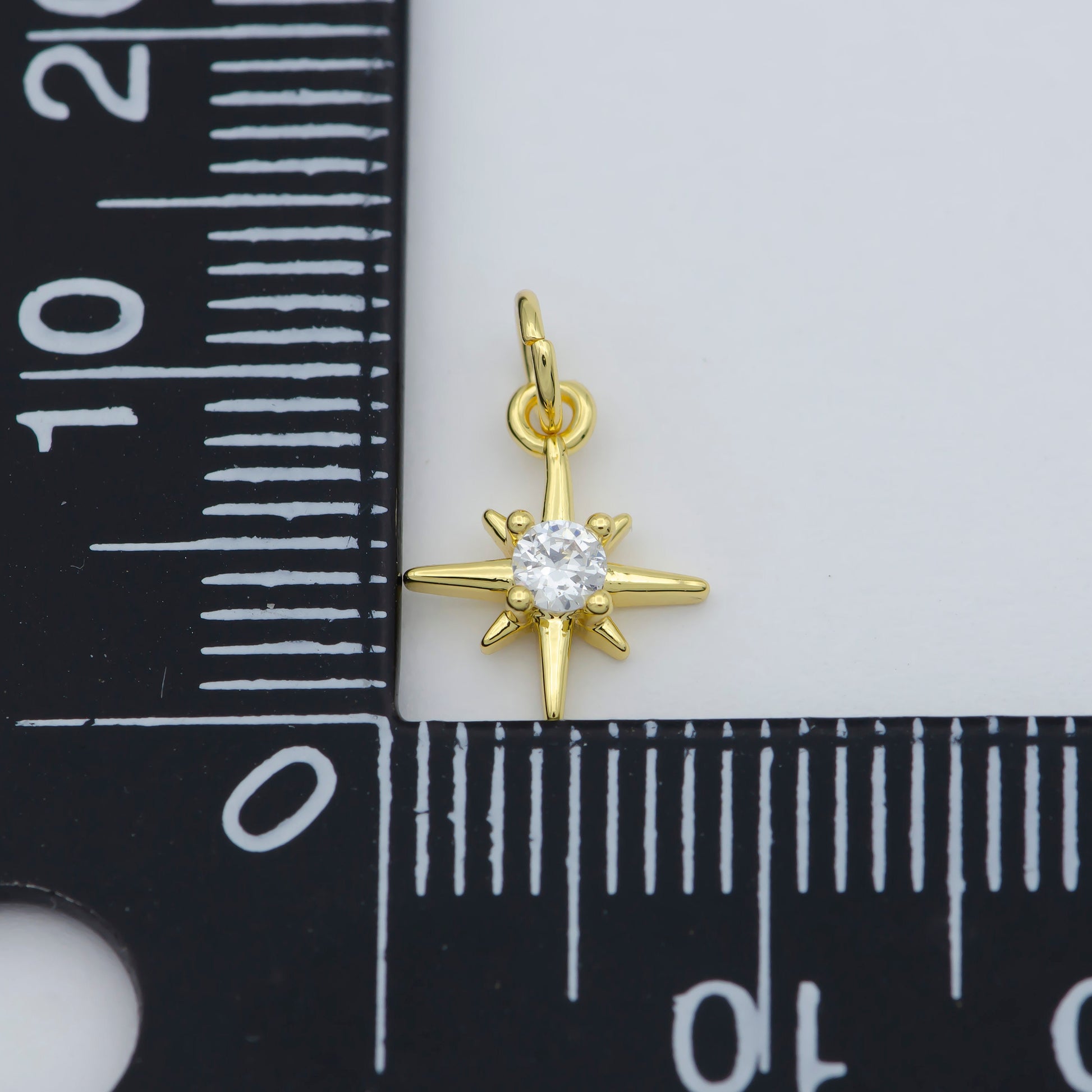 Gold North Star Charm 24k Gold Filled Cz Star Charm, Polaris Charm, Celestial Jewelry Twinkle Star Charm for Necklace Earring