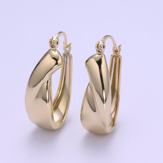 14K Gold Filled Thick Hoops - Gold Thick Hoop Earrings - Bold Thick Hoops - Light Weight Hoops P090