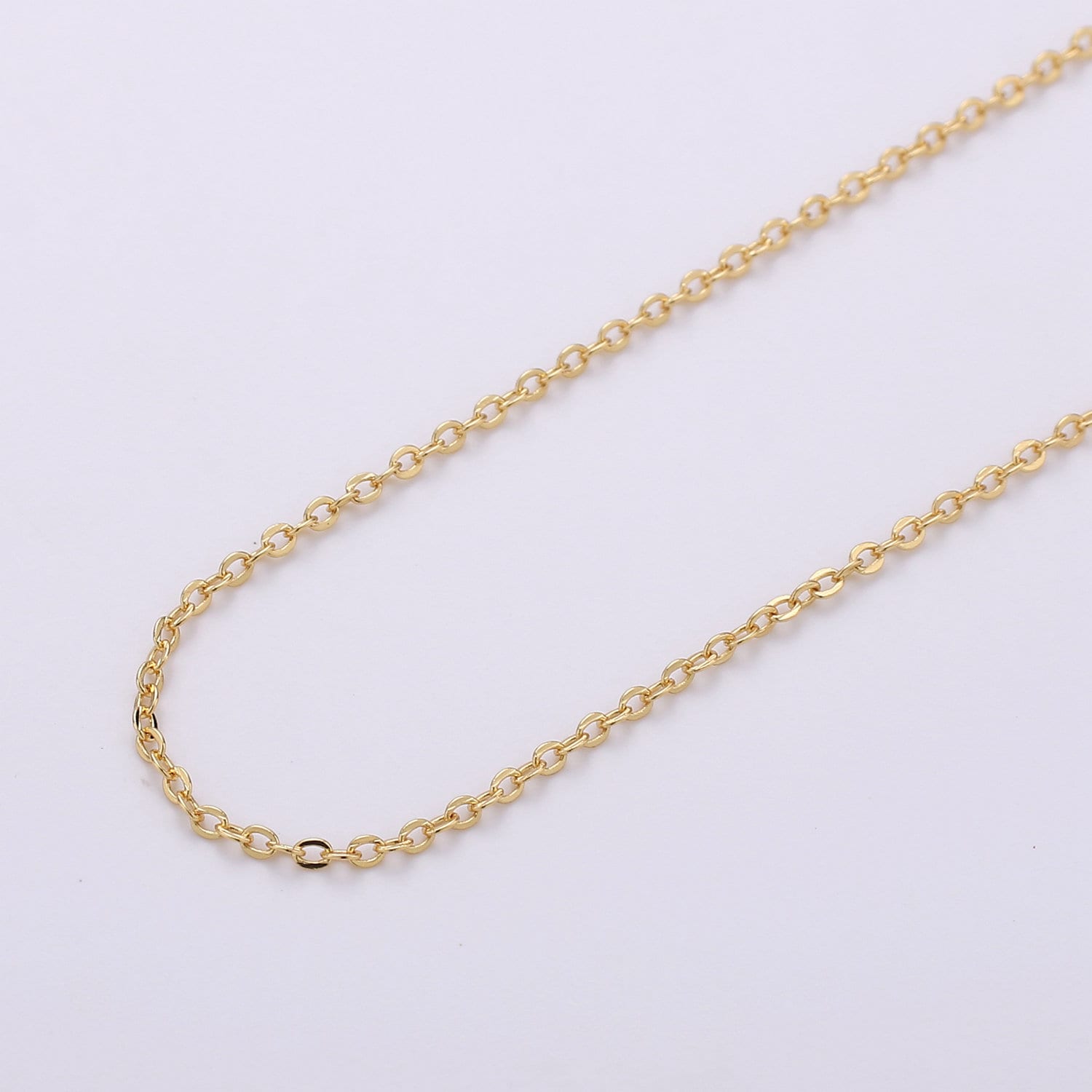 Gold Rolo Cable Chain by Yard, Cable Rolo Chain by Foot, Wholesale bulk Roll Chain for Jewelry, Thickness 1.7mm, 155