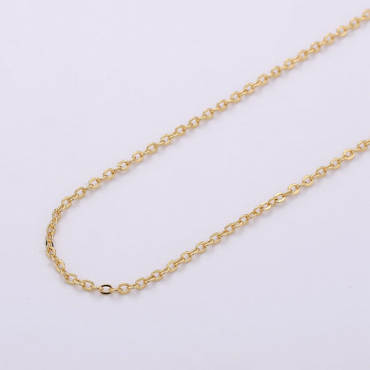 Gold Rolo Cable Chain by Yard, Cable Rolo Chain by Foot, Wholesale bulk Roll Chain for Jewelry, Thickness 1.7mm, 155