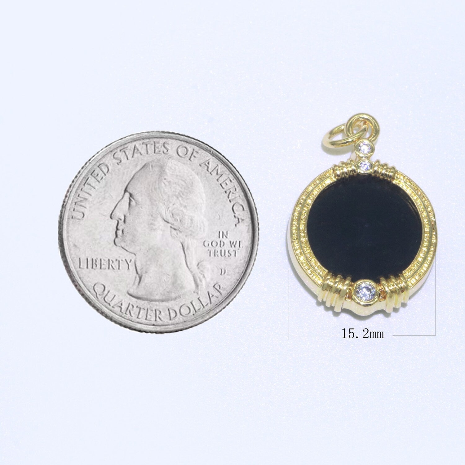 Natural Gemstone charms, 15.2mm Round Coin pendant, Gold Filled pendant Onyx, Malachite, Quartz, Amethyst, Amazonite, Rubi Previous Stone