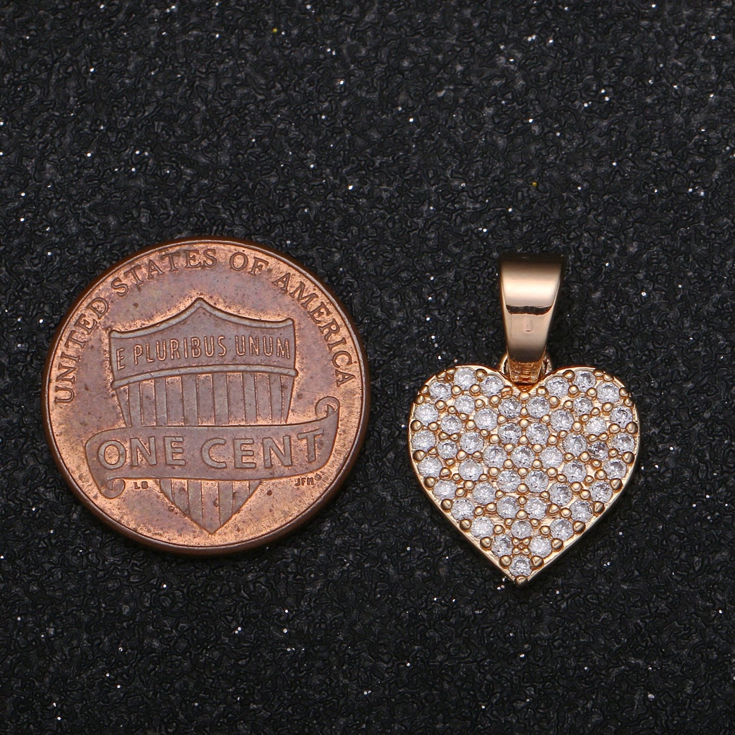 1pc Gold Micro Pave CZ Heart Pendant Charm, Love Micro Pave CZ Pendant Charm, For DIY Jewelry-1046