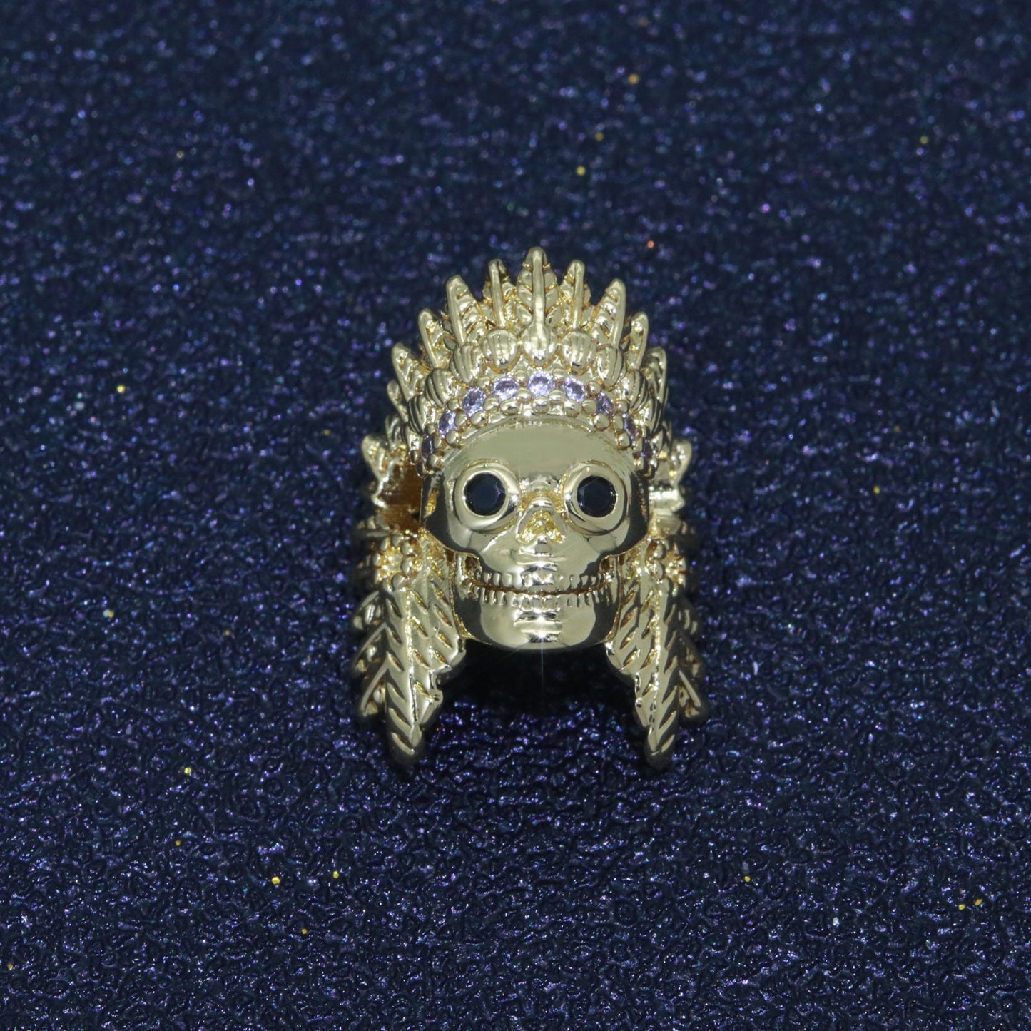 Native American Indian Head Charm Bead, Indian Chef Head Micro Pave CZ, Indian Skull Head Charm Bead, DIY, Jewelry Making, 16x11mm
