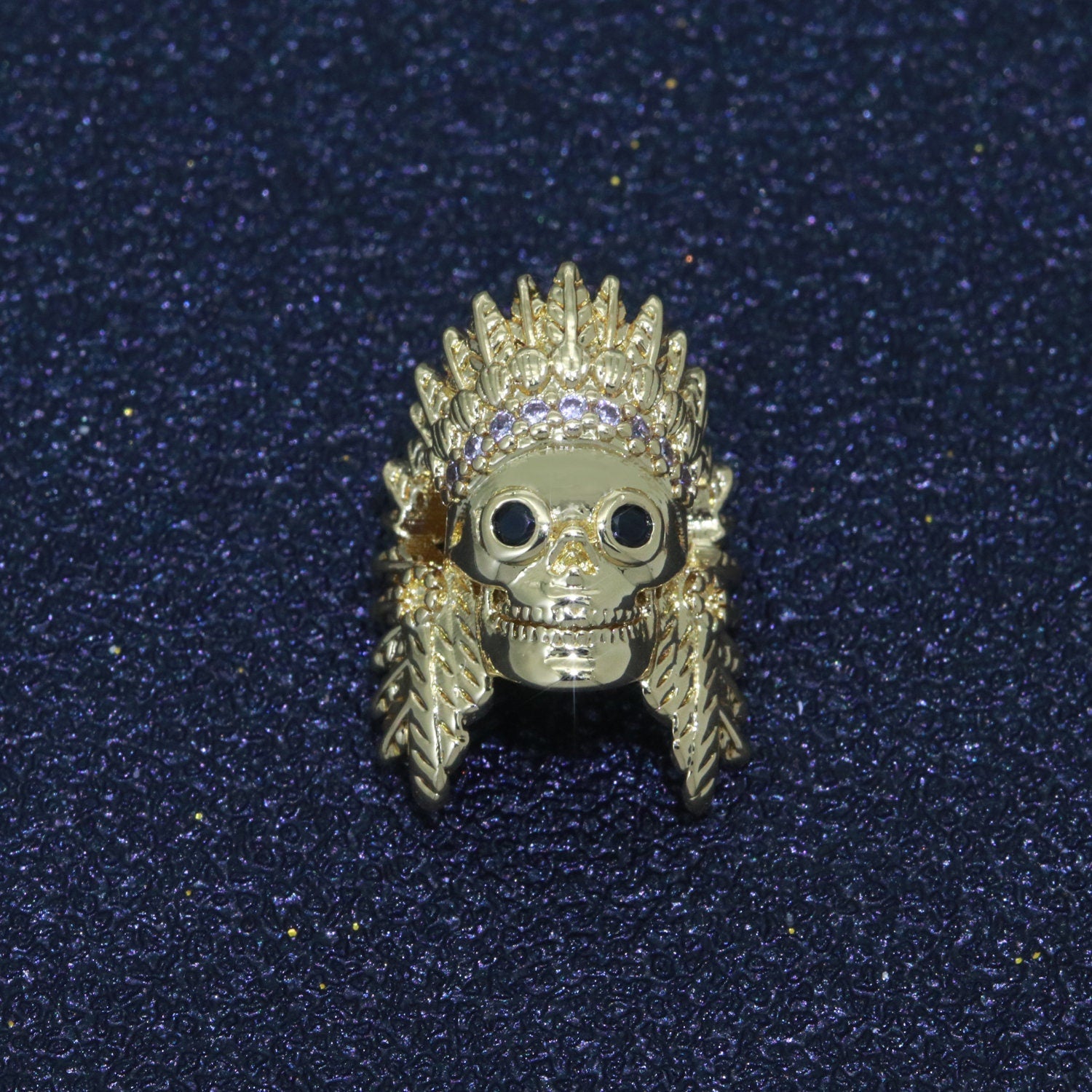 Native American Indian Head Charm Bead, Indian Chef Head Micro Pave CZ, Indian Skull Head Charm Bead, DIY, Jewelry Making, 16x11mm