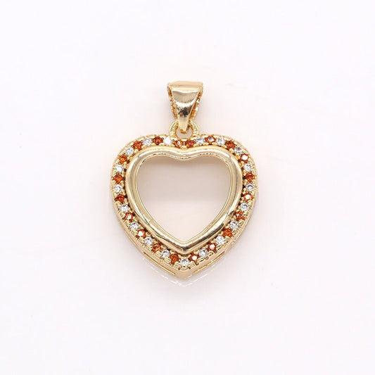 Dainty Gold Heart Charm Cubic Minimalist Pendant for Bracelet Necklace Jewelry Making -400