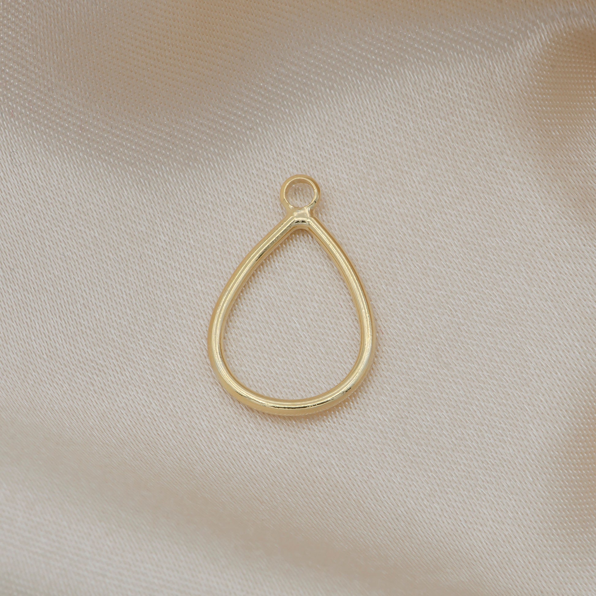 Gold Hollow Tear Drop Pendant -Shiny Teardrop Charms -Simple Findings -Geometry Dangle Pendant -Jewelry Supplies -189