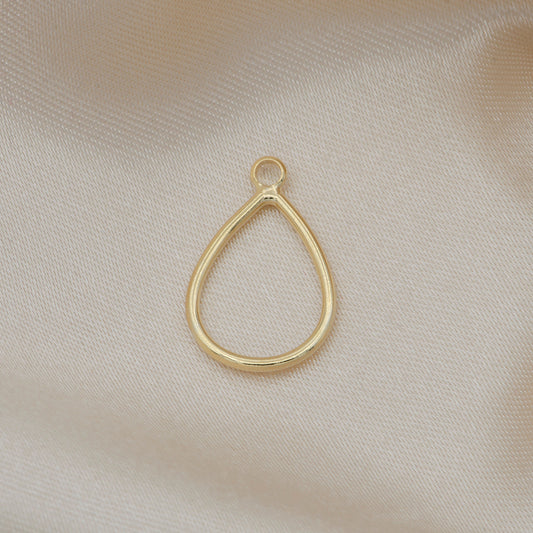 Gold Hollow Tear Drop Pendant -Shiny Teardrop Charms -Simple Findings -Geometry Dangle Pendant -Jewelry Supplies -189