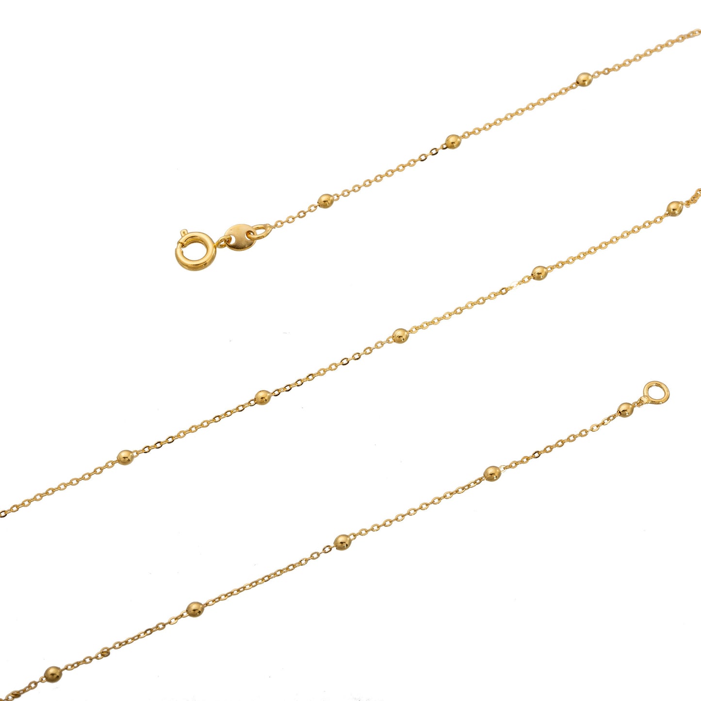 23.5'' Ready to Use Gold Thin Rolo Necklace Chain, Layering Ball Rolo Chain Dainty Necklace, For Pendant Charm Necklace, 293