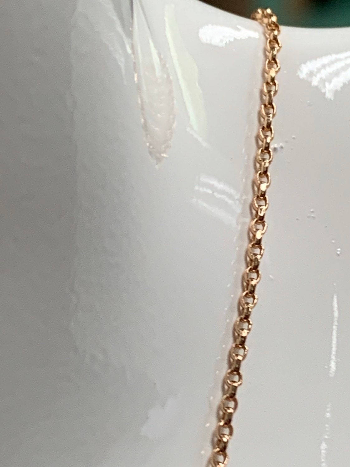 1pc 17.5'' Ready to Use Pinkist Gold Thin Rolo Necklace Chain, Layering Rolo Chain Dainty Necklace, For Pendant Charm Necklace Making,303