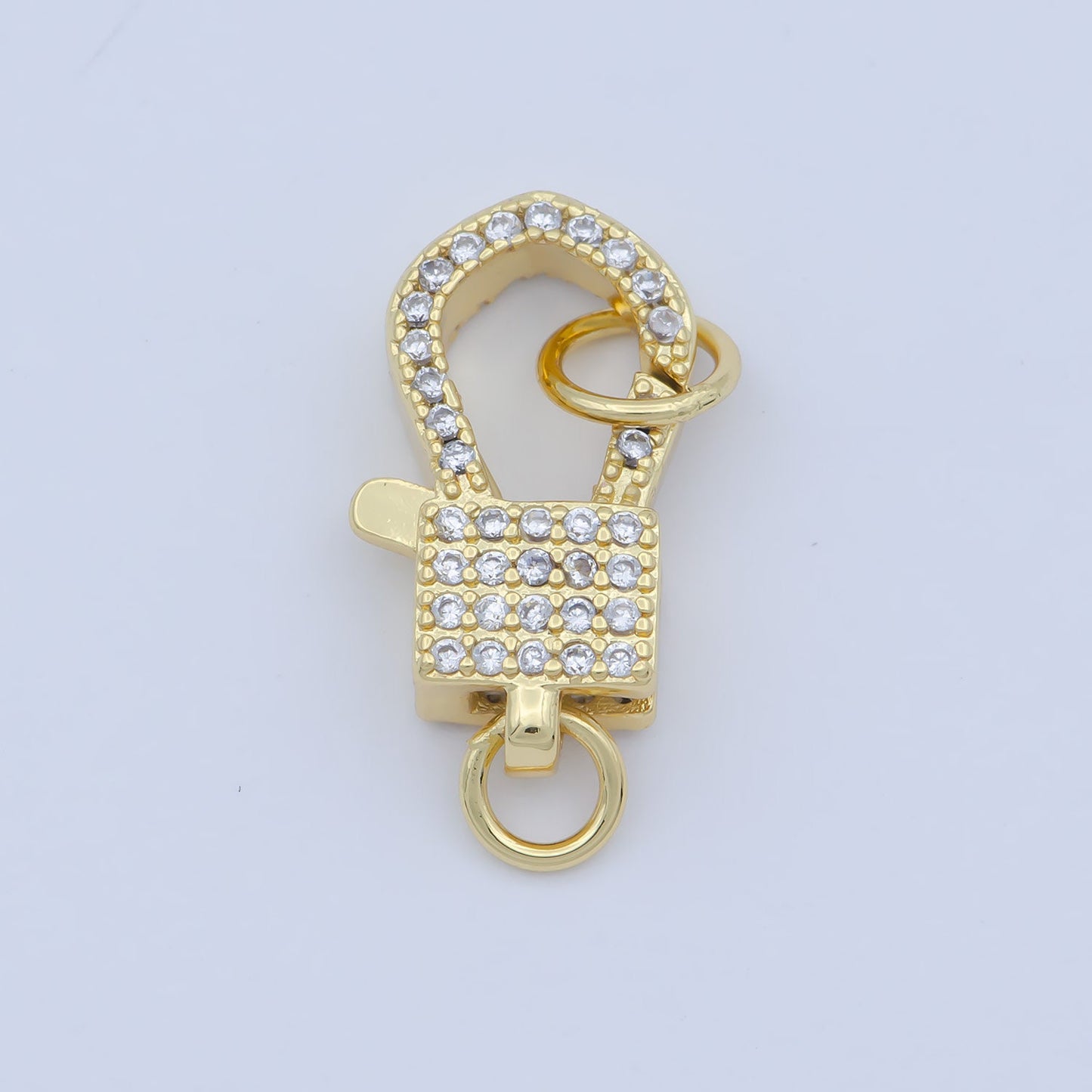 14k Gold Fill Square clasp for Bracelet Necklace Buckle Micro paved , CZ Cubic Lobster Clasp Fastener for Beading supplies Component