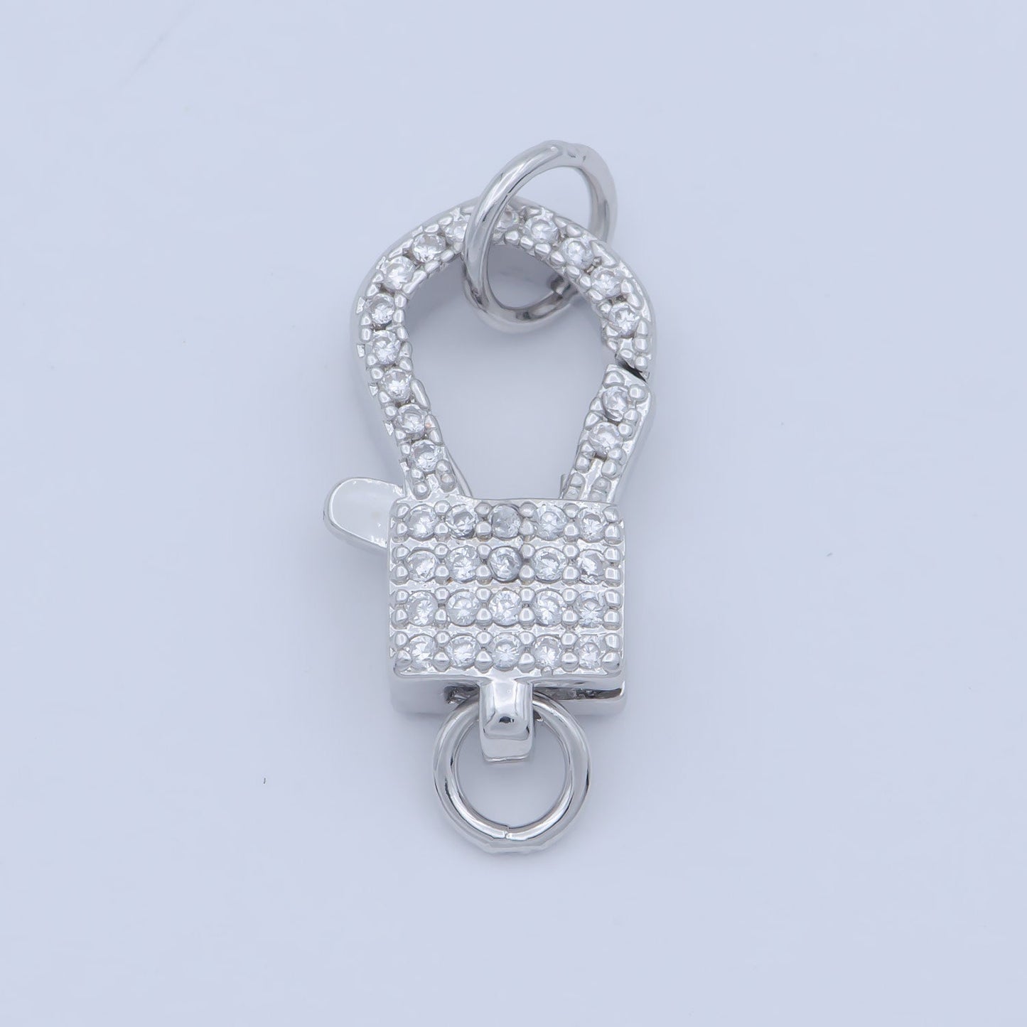 14k Gold Fill Square clasp for Bracelet Necklace Buckle Micro paved , CZ Cubic Lobster Clasp Fastener for Beading supplies Component