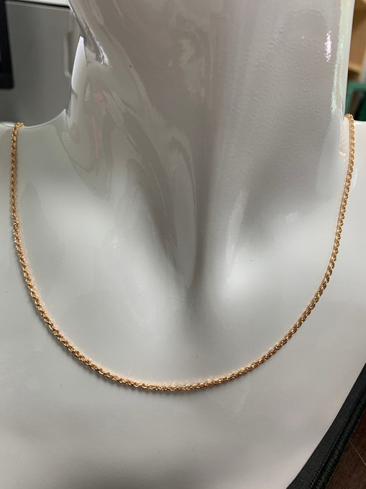 1pc 20'' Ready to Use 18K Gold Singapore Necklace Chain, Layer Twisted Chain Dainty Necklace, For Pendant Charm Necklace Making,308