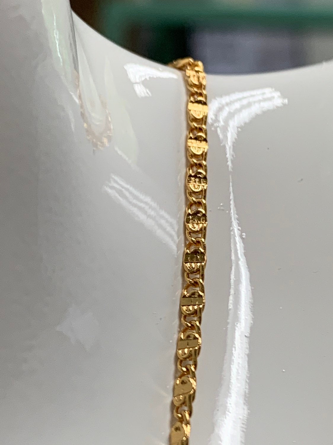 1pc Dainty 18.0'' Ready to Use 24K Gold Unique Necklace Chain, Plate Lock Chain Delicate Necklace, Perfect for Pendant Necklace, 311