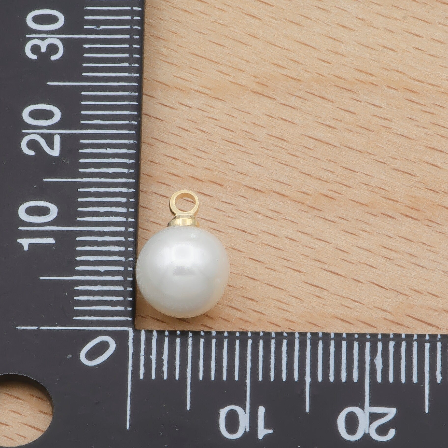9MM Fresh Water Pearl charm with 14K Gold filled Ball Pin, Round off-round Shape Natural Pearls for bracelet earring bracelet Supply, P-1823