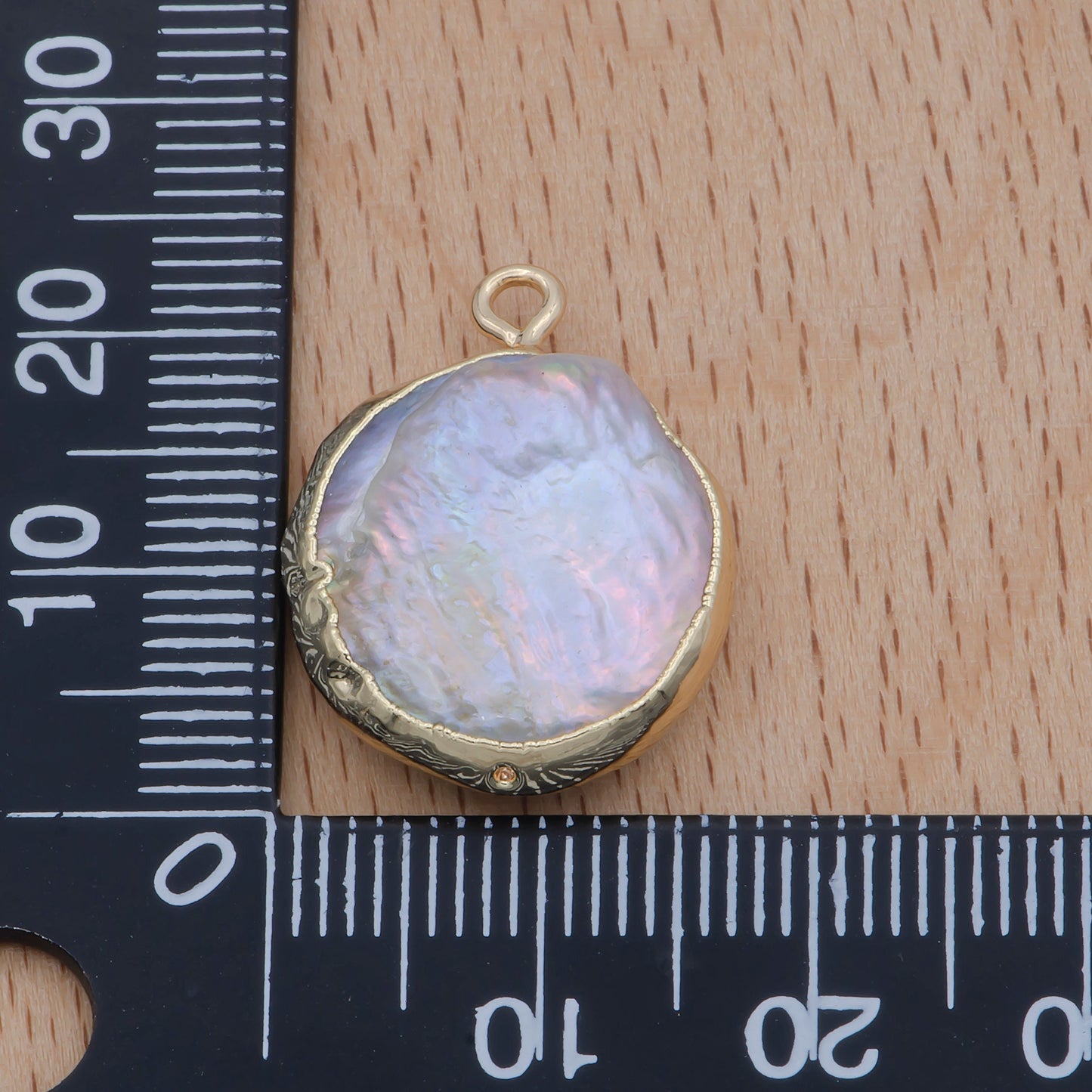 1x Round Shape Natural Freshwater Pearl Charm Beads,Gold Plated Freeform Pearl Beads For Jewelry Making | G-453
