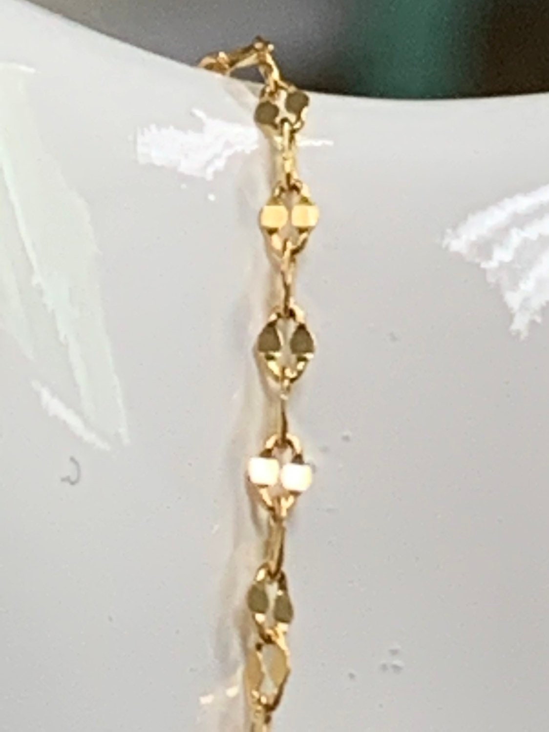 1pc Dainty 17.5'' Ready to Use Round Gold Unique Necklace Chain, Light Plate Lock Chain Delicate Necklace, Perfect for Pendant Necklace, 327