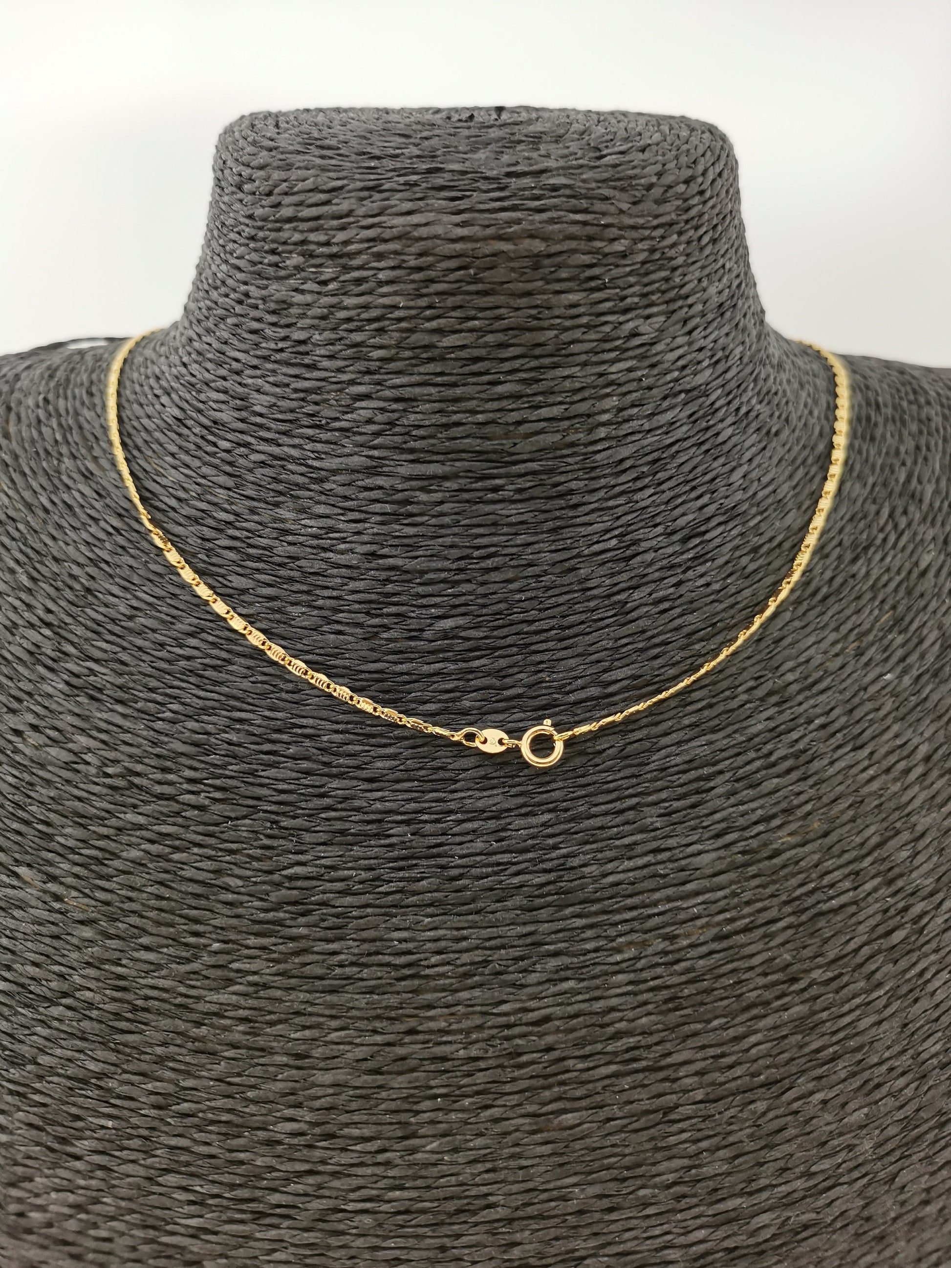 1pc Dainty 17.0'' Ready to Use Gold Unique Necklace Chain, Plate Lock Chain Delicate Necklace, Perfect for Pendant Necklace, 332