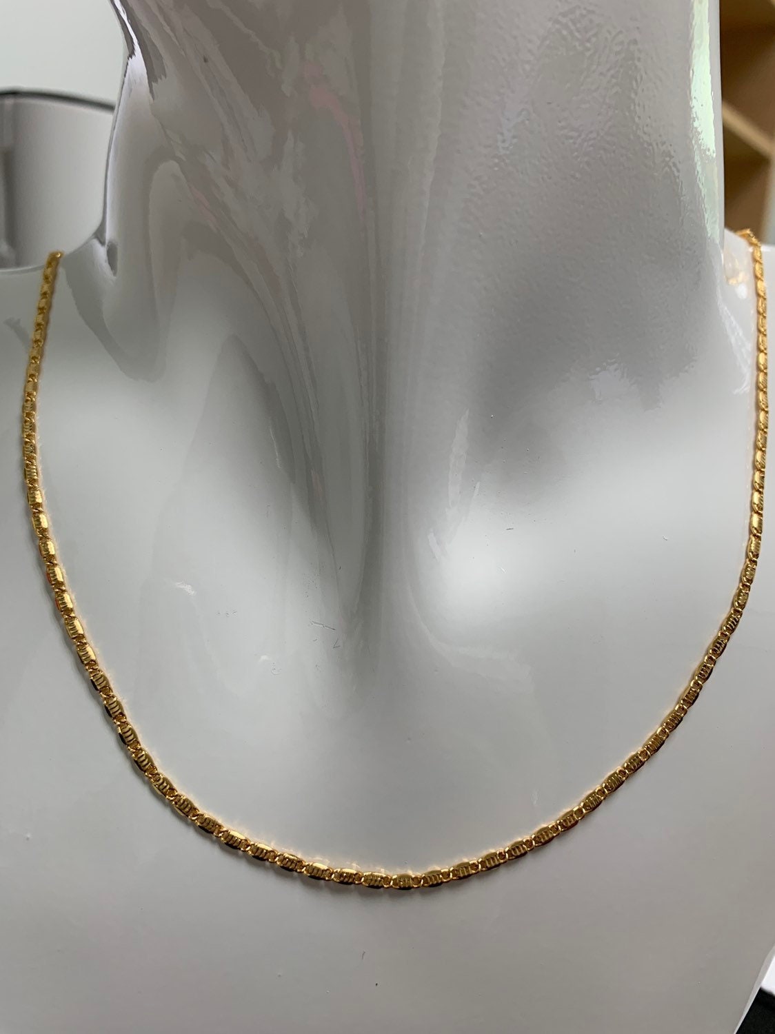 1pc Dainty 17.0'' Ready to Use Gold Unique Necklace Chain, Plate Lock Chain Delicate Necklace, Perfect for Pendant Necklace, 332