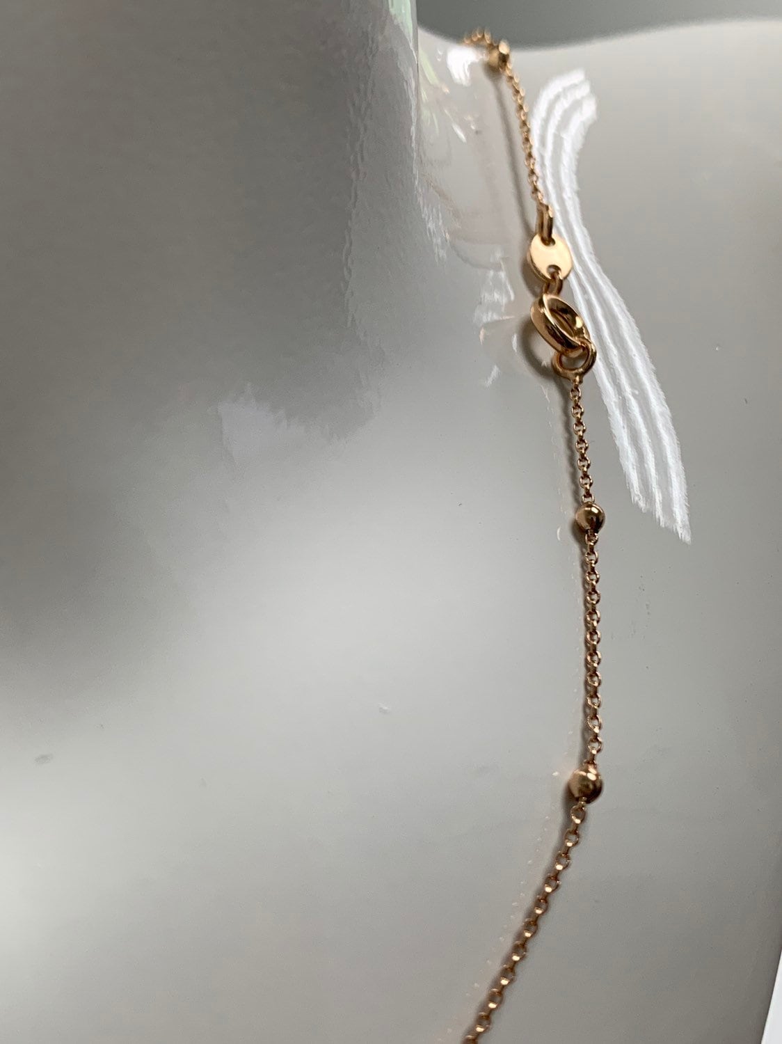 1pc 23'' 18K Ready to Use Gold Bead Necklace Chain, Layering Rolo Beaded Chain Dainty Necklace, Perfect for Pendant Charm Necklace, 368
