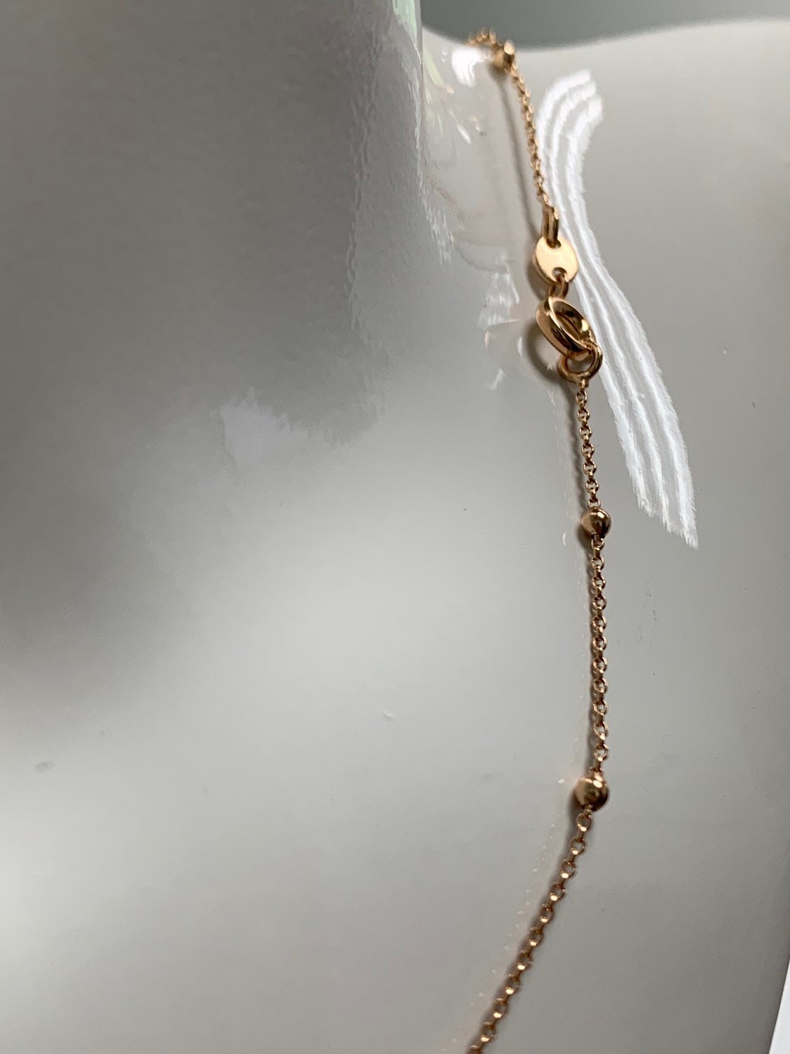1pc 19.5'' 18K Ready to Use Gold Bead Necklace Chain, Layering Beaded Chain Dainty Necklace, Perfect for Pendant Charm Necklace, 333