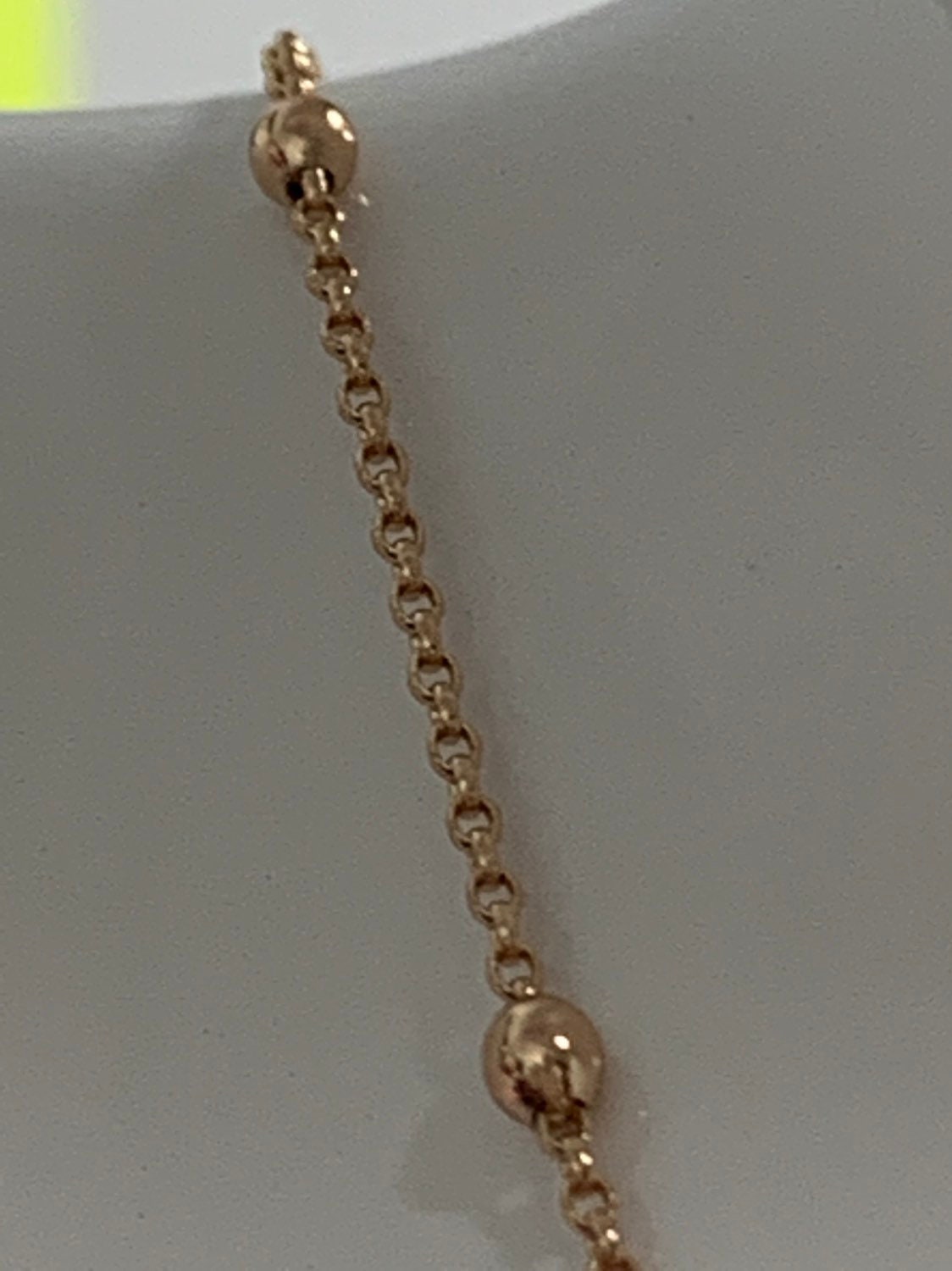 1pc 19.5'' 18K Ready to Use Gold Bead Necklace Chain, Layering Beaded Chain Dainty Necklace, Perfect for Pendant Charm Necklace, 333