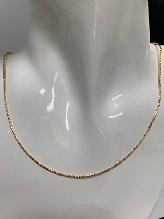 1pc 18'' Ready to Wear Gold Wheat Necklace Chain, Layer Fox Tail Chain Dainty Necklace, For Pendant Charm Necklace Making, 375