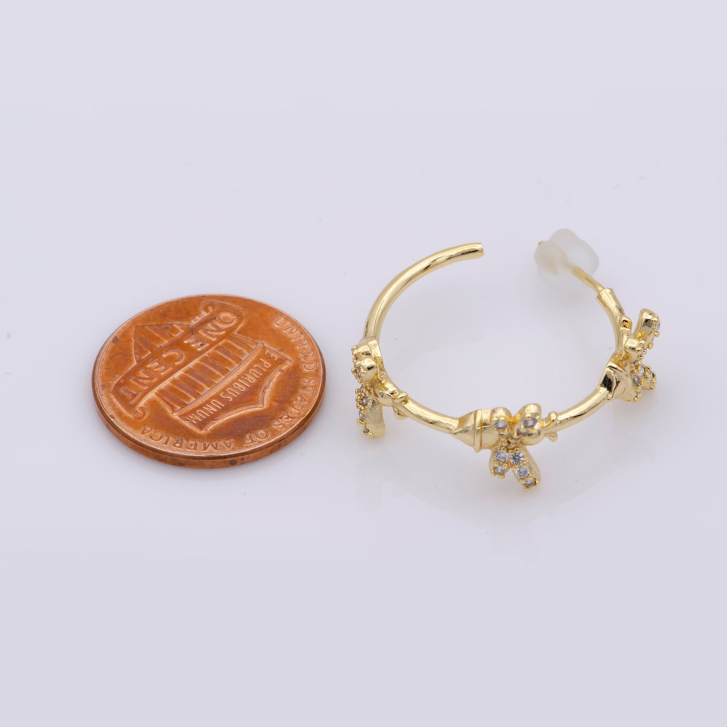 Bee Hoop Earring Statement Earring for Everyday Wear Animal Lover Queen Bee Earring