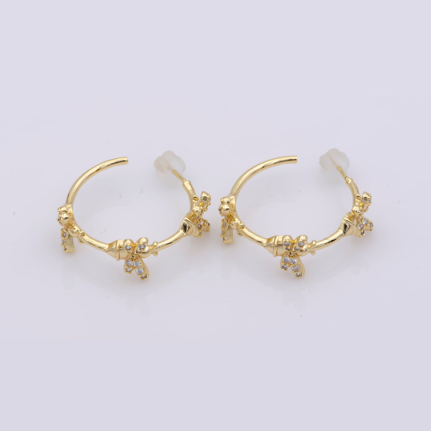 Bee Hoop Earring Statement Earring for Everyday Wear Animal Lover Queen Bee Earring