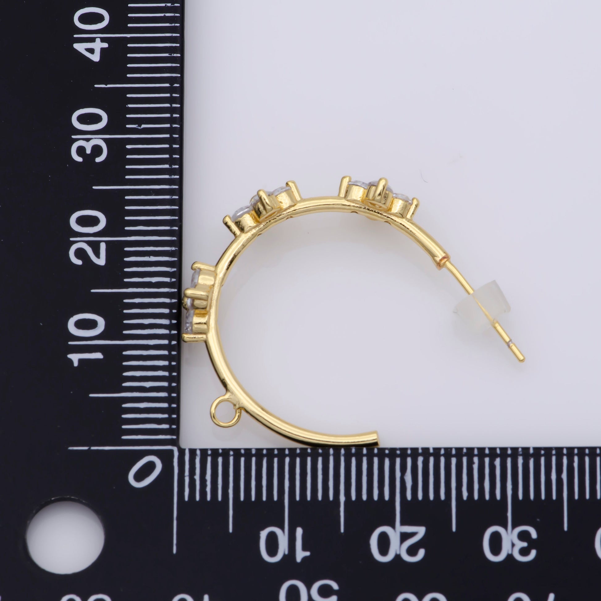 Gold Flower Patch Hoop Earring Open Link Earring for charm for Earring Making Supply Component