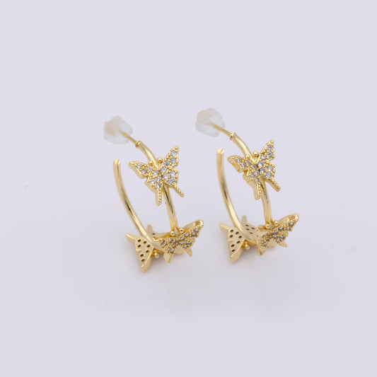 Mini Butterfly Hoop Earring Statement Earring for Everyday Wear Animal Lover Mariposa Monarch Earring Jewelry